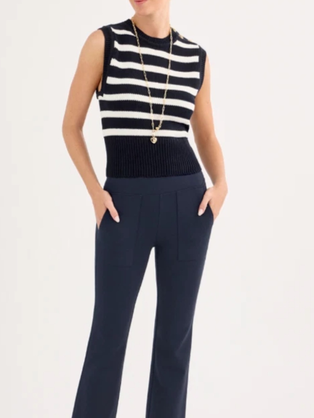 CAbi Black Pull-On Cropped Pants with Front Patch Pockets